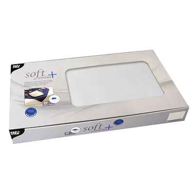 Produktbild von 20 Mitteldecken, stoffähnlich, Vlies soft selection plus 100 cm x 100 cm weiss