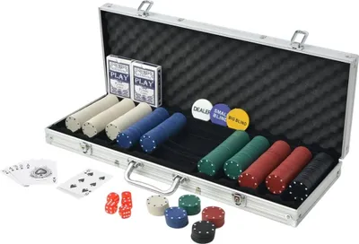 Obrázok produktu pre pokerová súprava vidaXL s 500 žetónmi Hliník