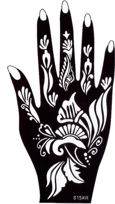 Produktbild von Henna Tattoo Schablone für die Rechte Hand