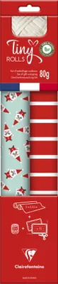 Image de Clairefontaine Set de papier cadeau de Noël "Tiny Rolls