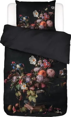 Produktbild von Essenza Satin-Bettwäsche-Garnitur  Bouquet Farbe Anthracite Größe 155x220+80x80