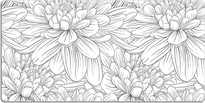 Produktbild von Schreibtischmatte Tischunterlage 90x45 cm Mauspad - Skizzierte Blumen