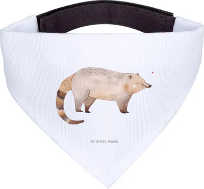 Produktbild von Mr. & Mrs. Panda Halstuch Hund Nasenbaer - Weiß - Geschenk, Hunde, Dreieckstuch, Nasenbären, Lustige Sprüche, Für, Bandana, Rüsselbär, Hals Tuch, Bär, Nasenbär
