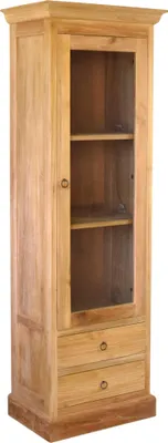 Produktbild von Teako Design Vitrine Torhamn Teakholz Massiv Landhausstil 180x60x40cm