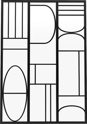 Produktbild von Pulverbeschichtete Aluminium-Glaswand im Art-Deco-Stil - 90 x 130 cm - Schwarz - COUBARTA
