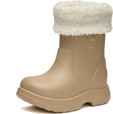 Produktbild von Ladeheid x Camminare Gummistiefel Kinder aus leichtem EVA warm gefüttert wasserdicht und sicher geführt durch rutschfeste Sohle ideal für kalte Tage und Schnee LA-CA-19 (Camel, 34/35 EU).