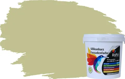 Produktbild von RyFo Colors Silikonharz Fassadenfarbe Lotuseffekt Trend Pistazie 1l - bunte Fassadenfarbe, weitere Grün Farbtöne und Größen erhältlich, Deckkraft Klasse 1