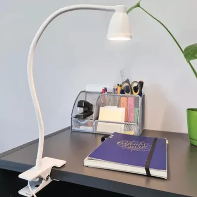Zdjęcie produktu dla Lampa stołowa z klipsem, biała