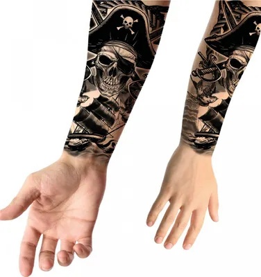 Produktbild von Temporäres Piraten Tattoo zum Aufkleben für den Unterarm