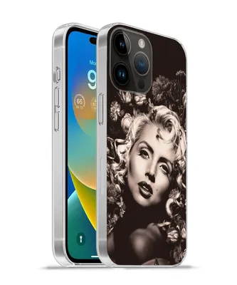 Produktbild von MuchoWow® Handyhülle Schutzhülle Hülle für Apple iPhone 14 Pro - Softcase Frau - Blumen - Schmetterling Silikon Softcase Handy Hülle - Umschlag