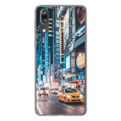 Produktbild von MuchoWow® Handyhülle Schutzhülle Hülle für Huawei P20 New York bei Nacht Silikon Softcase Handy Hülle - Hardcover