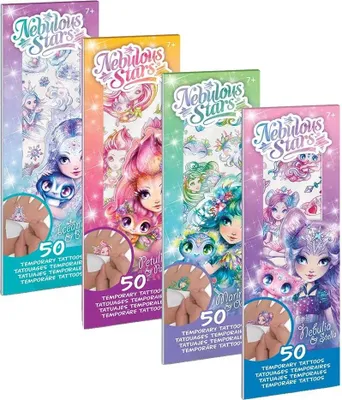 Obrázok produktu pre Nebulous Temporary Tattoos 4 modely Náhodné dodanie Rôzne viacfarebné Viacfarebné Jedna veľkosť