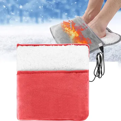 Immagine prodotto di Scaldapiedi riscaldato via USB, cuscinetto riscaldante per i piedi, comodo cuscino elettrico per i piedi, rosso