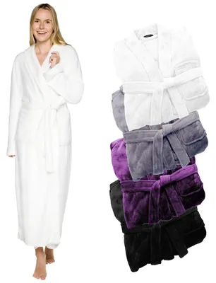 Produktbild von Silver Lilly Damen-Bademantel aus Teddy-Fleece, flauschiger langer Bademantel, t