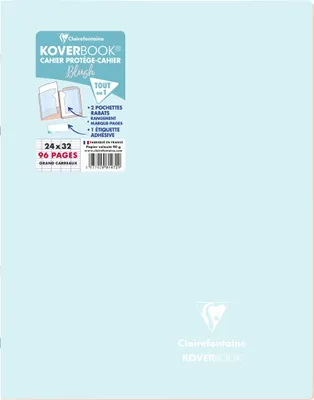 Produktbild von Clairefontaine 10x Koverbook Heft 24x32cm, 48 Blatt 90g Eisblau/Koralle 981472C
