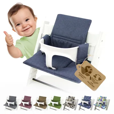 Produktbild von BAMBINIWELT Ersatzbezug, Kissen-Set für Hochstuhl Kinderstuhl Stokke Tripp Trapp, Sitzverkleinerer, ORG. marine