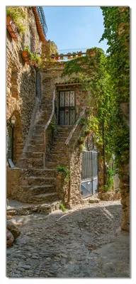 Produktbild von Türtapete Türposter Steingasse mit Treppe - Größe: 93 x 205 cm