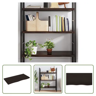 Produktbild von The Living Store Wandregal Dunkelbraun 100x50x(2-4)cm Massivholz Eiche Behandelt