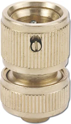 Produktbild von Rehau PREMIUM Wasserstop Schlauchkupplung aus Messing für Gartenbewässerung 1/2 Zoll