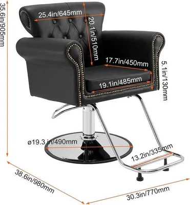 Produktbild von Famanu Salonstuhl - Ergonomisch, Verstellbar, Vielseitig - Schwarz