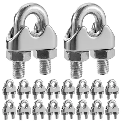 18 Stück M6 Edelstahl-Kabelklemmen für 6 mm Drahtseil
