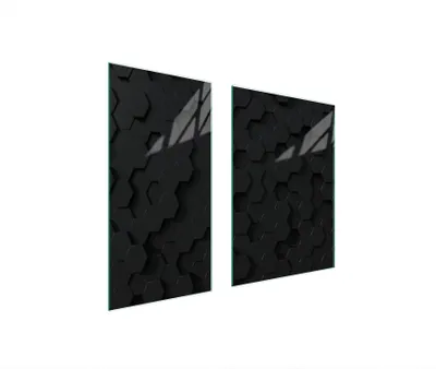 Immagine prodotto di Piastre copri fornelli 2 pezzi 75x52 Copri piano cottura in Vetroceramica tagliere in vetro modello nero