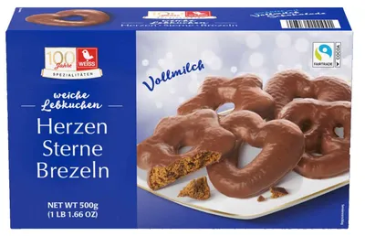 Produktbild von Weiss Herzen Sterne Brezeln Vollmilch 500g