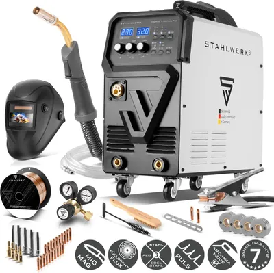 Produktbild von STAHLWERK Schutzgasschweißgerät 4-in-1 Kombi MIG 270 Puls Pro – Vollausstattung – Pulsfunktion, 270 A, 4-Rollen-Antrieb, Lift-TIG & MMA-Funktion