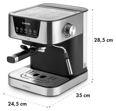 Produktbild von Klarstein 1,5 L Siebträgermaschine für 2 Tasse Kaffee, Mini Espressomaschine mit Milchschäumer, 15 Bar Siebträger Kaffeemaschine Klein, Gute Espresso Kaffeemaschine, Edelstahl-Espressomaschinen 1050 W