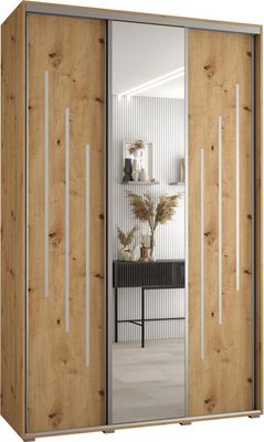MEBLE KRYSPOL Cannes 9 Schrank mit 3 Schiebetüren - 205,2x160x45 cm - Artisan Artisan Silber