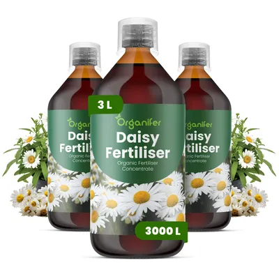 Obrázek produktu pro Sedmokráska Tekuté Hnojivo 3x1 L – 2-1-8 NPK – Pro Kvetoucí Rostliny – Pro Zdravé Listy & Bujné Květy – Podporuje Kořeny & Vitalitu – Organifer