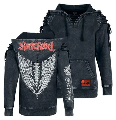 Produktbild von Rock Rebel by EMP Damen grauer Kapuzenpullover XL