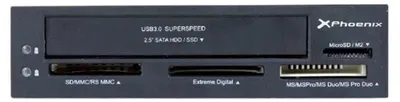 Produktbild von Phoenix Technologies PHCARDREADER3.0, MS Micro (M2), MS PRO Duo, SDHC, Schwarz, 3.5", 480 Mbit/s, USB 3.2 Gen 1 (3.1 Gen 1)