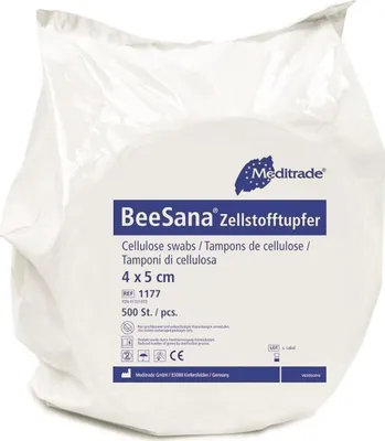 Produktbild von 16000 BeeSana Zellstofftupfer - 4 x 5 cm - weiß - unsteril