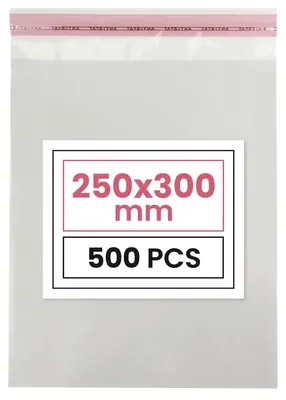 Image de Lot de 500 sachets en plastique transparent avec rabat adhésif