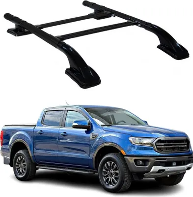 Obrázek produktu pro Sada střešních nosičů pro Ford Ranger T6 2012-2022 DoubleCab, hliník, černá barva