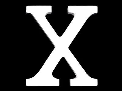 Produktbild von 3D Holzbuchstabe 8 cm, weiß, Buchstaben & Zeichen:X
