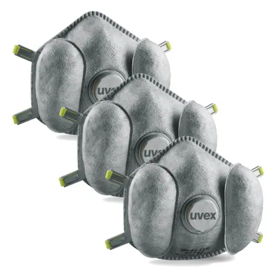 Obrázek produktu pro UVEX silv-Air 7330 polomaska FFP3 R D s ventilem 3 kusy - Ochranná dýchací maska s výdechovým ventilem, tvarovaná maska pro bezpečnost práce