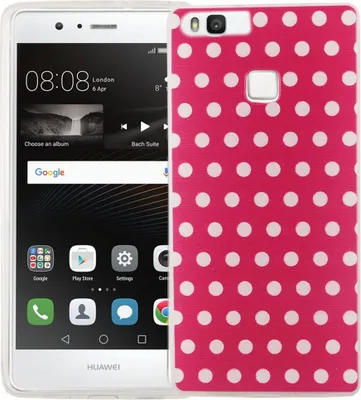 Produktbild von Handy Hülle für Huawei P9 Cover Case Schutz Tasche Motiv Slim Silikon TPU Polka Dot Pink