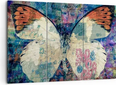 Produktbild von Bild auf Leinwand - Leinwandbild - Schmetterling Abstraktion - 105x70cm - Wand Bild - Wanddeko - Leinwanddruck - Bilder - Kunstdruck - Wanddekoration - Leinwand bilder - Wandkunst - CE105x70-3990