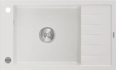 Immagine prodotto di Mexen Elias lavello in granito 1-vasca con sgocciolatoio 795 x 480 mm, bianco, sifone cromato - 6511791005-20