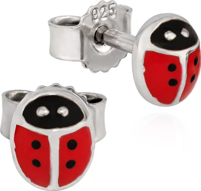 Produktbild von NKlaus Paar Ohrstecker Marienkäfer 925 Sterling Silber 5x4mm Damen Ohrringe 14570