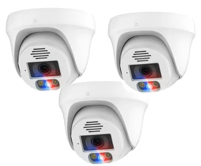 Image de Caméra IP, résolution 8 Mpx, détection des personnes par IA, 3 caméras 8 Mpx, 3,6 mm