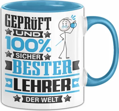 Produktbild von Lehrer Geschenk Lustiger Spruch für Lehrer Geschenkidee Bester Lehrer Der Welt (Blau)