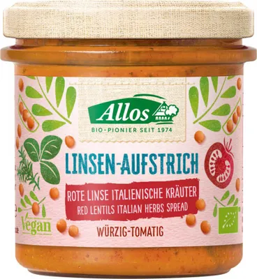 Immagine prodotto di Crema spalmabile di lenticchie - Lenticchie rosse alle erbe 140g