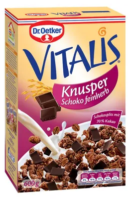 Obrázek produktu pro Dr. Oetker Vitalis křupavé müsli s čokoládovými kousky, koláčové 600g
