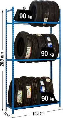 Zdjęcie produktu dla Regał metalowy AUTOCLICK WHEELS PLUS 3/400 NIEBIESKI