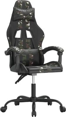 Produktbild von Gaming-Stuhl Drehbar Schwarz und Tarnfarben Kunstleder