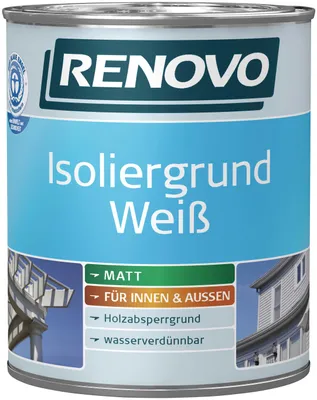Produktbild von Renovo Isoliergrund Weiss Holz 2,5 L Innen/außen