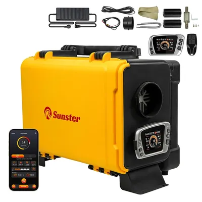 Produktbild von SUNSTER HTB1 8KW Diesel Standheizung 12V DC & 230V AC, 0,12–0,36 l/h, APP-Steuerung, Adaptiver Plateau, Auto Start-Stopp, für LKW & Wohnmobil